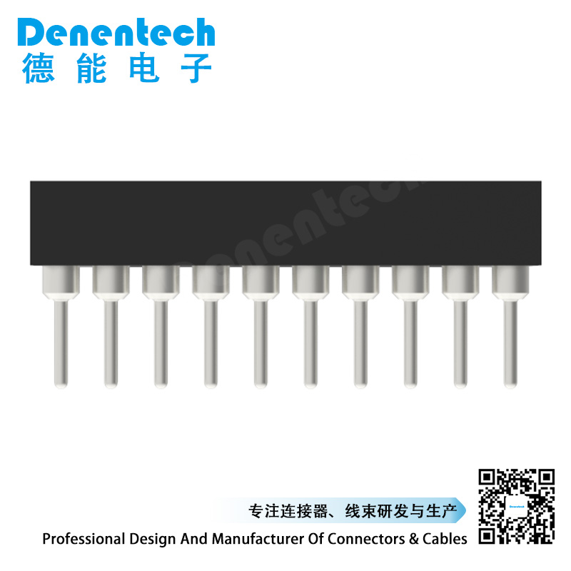 Denentech factory directly supply 1.778MM machined IC socket h3.2MM female dual row straight round female headers 